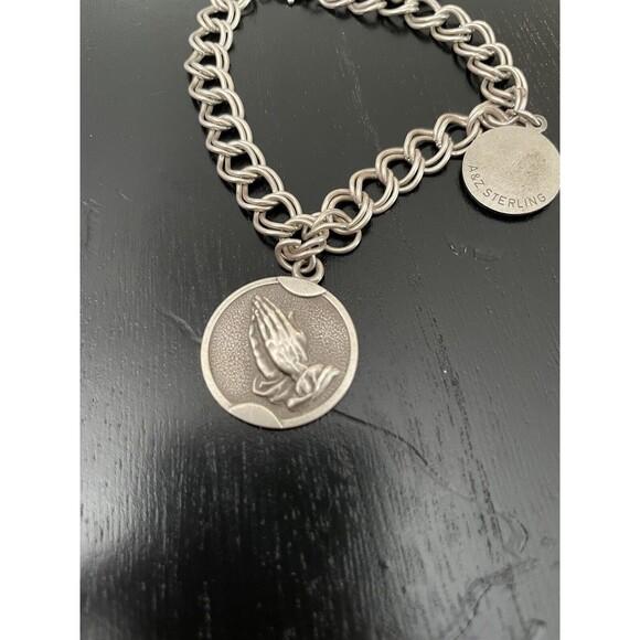 Vintage Sterling Silver Charm Bracelet with 3 Charms weighing 18 Grams~7" - Picture 3 of 13